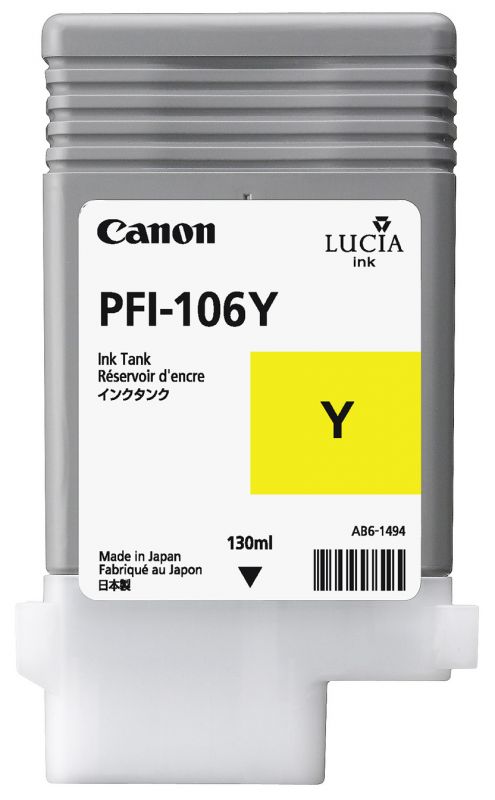 1 x Genuine Canon PFI-106Y Yellow Ink Cartridge