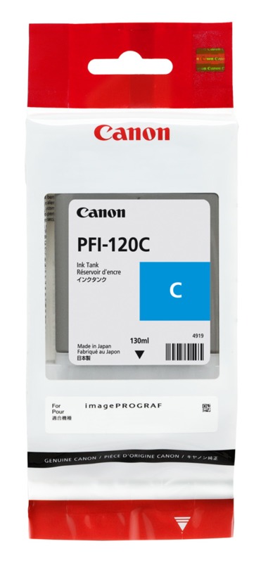 1 x Genuine Canon PFI-120C Cyan Ink Cartridge