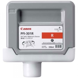 1 x Genuine Canon PFI-301R Red Ink Cartridge