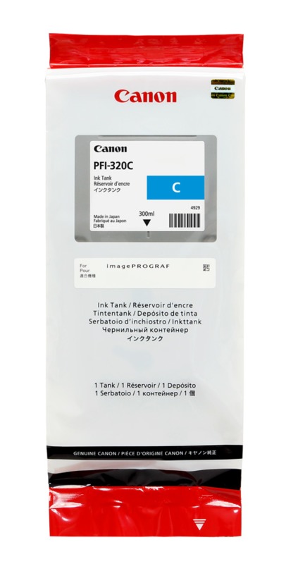 1 x Genuine Canon PFI-320C Cyan Ink Cartridge