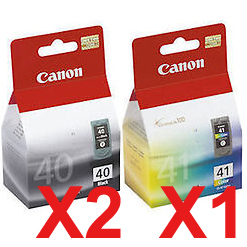 3 Pack Genuine Canon PG-40 CL-41 Ink Cartridge Set (2BK,1C)