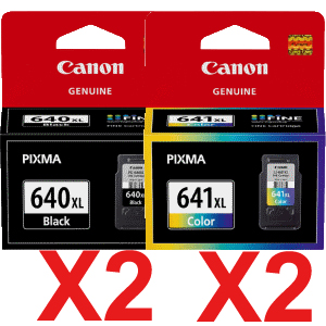 4 Pack Genuine Canon PG-640XL CL-641XL Ink Cartridge Set High Yield (2BK,2C)