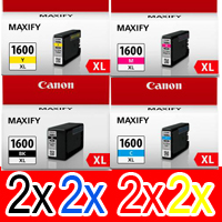 8 Pack Genuine Canon PGI-1600XL PGI-1600XL Ink Cartridge Set High Yield (2BK,2C,2M,2Y)