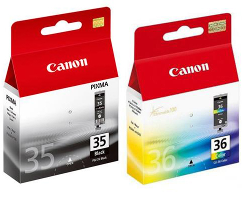 2 Pack Genuine Canon PGI-35BK CLI-36C Ink Cartridge Set