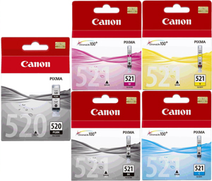 5 Pack Genuine Canon PGI-520 CLI-521 Ink Cartridge Set (1BK,1PBK,1C,1M,1Y)