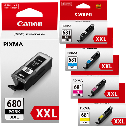 5 Pack Genuine Canon PGI-680XXL CLI-681XXL Ink Cartridge Set Extra High Yield (1BK,1PBK,1C,1M,1Y)