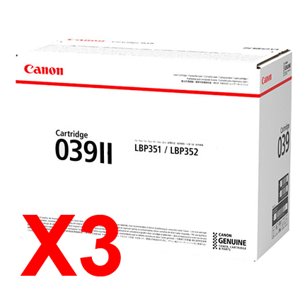 3 x Genuine Canon CART-039II Toner Cartridge High Yield