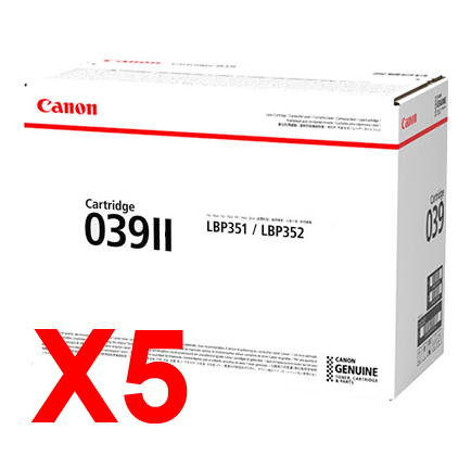 5 x Genuine Canon CART-039II Toner Cartridge High Yield