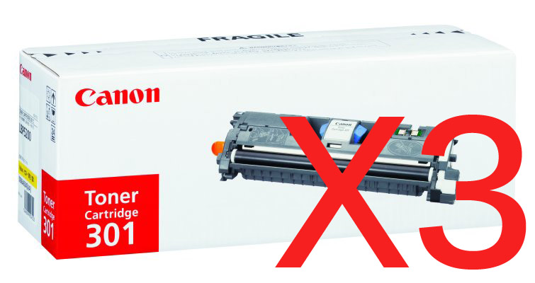 3 x Genuine Canon CART-301BK Black Toner Cartridge