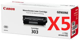 5 x Genuine Canon CART-303 Toner Cartridge