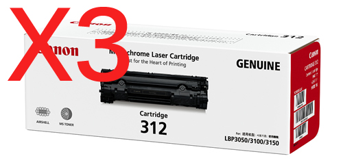 3 x Genuine Canon CART-312 Toner Cartridge
