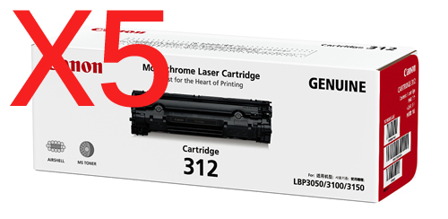5 x Genuine Canon CART-312 Toner Cartridge