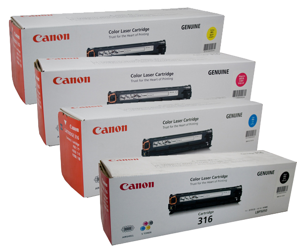 4 Pack Genuine Canon CART-316 Toner Cartridge Set