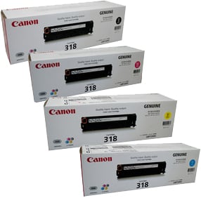 4 Pack Genuine Canon CART-318 Toner Cartridge Set