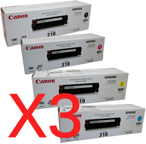 3 Lots of 4 Pack Genuine Canon CART-318 Toner Cartridge Set