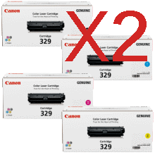 2 Lots of 4 Pack Genuine Canon CART-329 Toner Cartridge Set