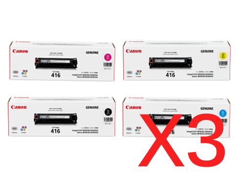 3 Lots of 4 Pack Genuine Canon CART-416 Toner Cartridge Set