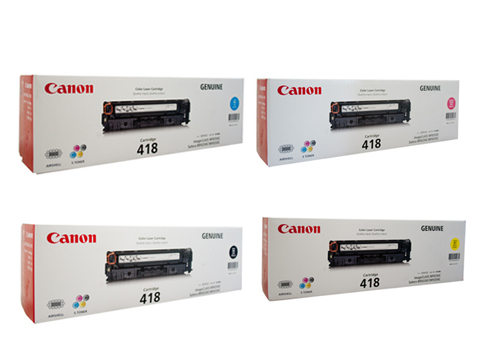 4 Pack Genuine Canon CART-418 Toner Cartridge Set