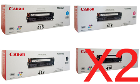2 Lots of 4 Pack Genuine Canon CART-418 Toner Cartridge Set
