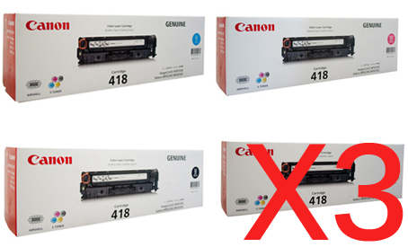 3 Lots of 4 Pack Genuine Canon CART-418 Toner Cartridge Set