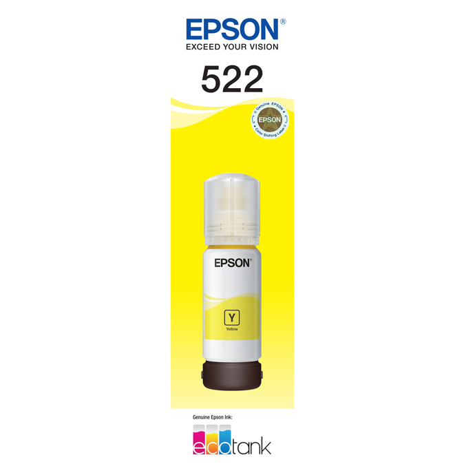 1 x Genuine Epson T522 Yellow Ink Bottle