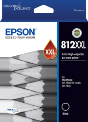 1 x Genuine Epson 812XXL Black Ink Cartridge Extra High Yield