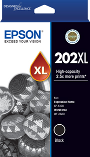 1 x Genuine Epson 202XL Black Ink Cartridge High Yield