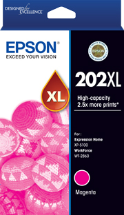 1 x Genuine Epson 202XL Magenta Ink Cartridge High Yield