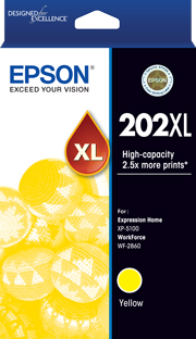 1 x Genuine Epson 202XL Yellow Ink Cartridge High Yield
