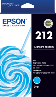1 x Genuine Epson 212 Cyan Ink Cartridge Standard Yield
