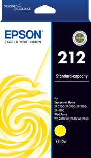 1 x Genuine Epson 212 Yellow Ink Cartridge Standard Yield