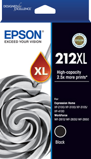 1 x Genuine Epson 212XL Black Ink Cartridge High Yield