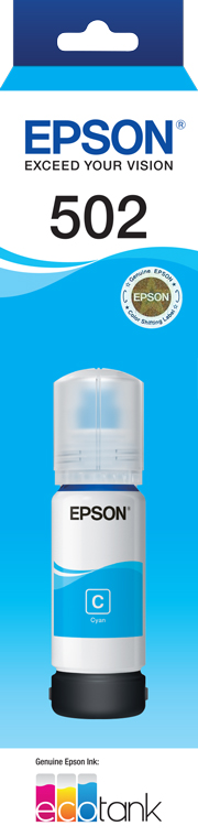 1 x Genuine Epson T502 Cyan Ink Bottle