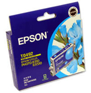 1 x Genuine Epson T0492 Cyan Ink Cartridge
