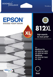 1 x Genuine Epson 812XL Black Ink Cartridge High Yield