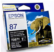 1 x Genuine Epson T0871 Poto Black Ink Cartridge
