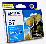 1 x Genuine Epson T0872 Cyan Ink Cartridge