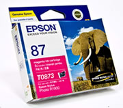 1 x Genuine Epson T0873 Magenta Ink Cartridge