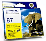 1 x Genuine Epson T0874 Yellow Ink Cartridge