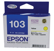 1 x Genuine Epson T1034 103 Yellow Ink Cartridge Extra High Yield