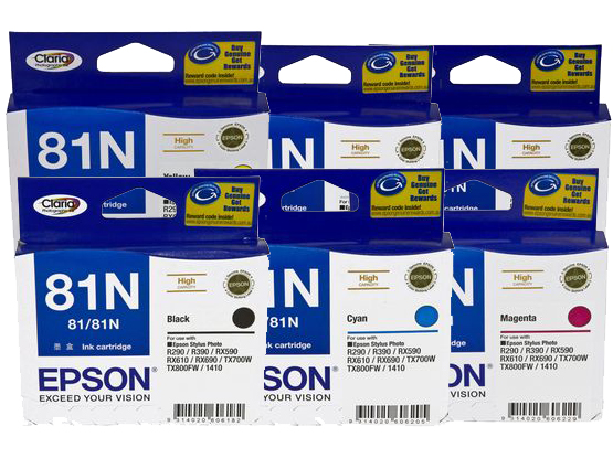 6 Pack Genuine Epson 81N T1111 T1112 T1113 T1114 T1115 T1116 Ink Cartridge Set (1BK,1C,1M,1Y,1LC,1LM) High Yield