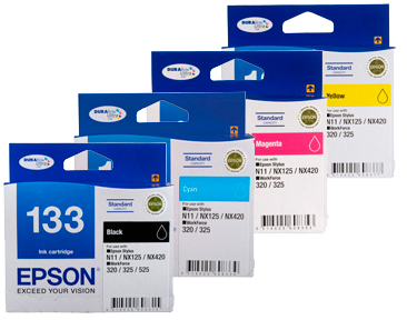 4 Pack Genuine Epson 133 T1331 T1332 T1333 T1334 Ink Cartridge Set (1BK,1C,1M,1Y) Standard Yield