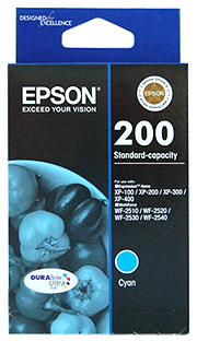 1 x Genuine Epson 200 Cyan Ink Cartridge Standard Yield