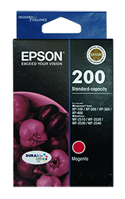 1 x Genuine Epson 200 Magenta Ink Cartridge Standard Yield