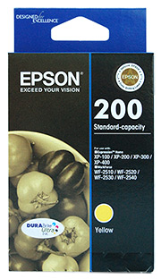 1 x Genuine Epson 200 Yellow Ink Cartridge Standard Yield
