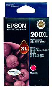 1 x Genuine Epson 200XL Magenta Ink Cartridge High Yield