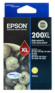 1 x Genuine Epson 200XL Yellow Ink Cartridge High Yield