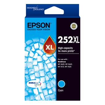1 x Genuine Epson 252XL Cyan Ink Cartridge High Yield
