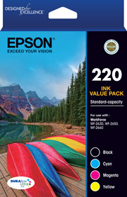 1 x Genuine Epson 220 Ink Cartridge Value Pack Standard Yield