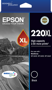 1 x Genuine Epson 220XL Black Ink Cartridge High Yield